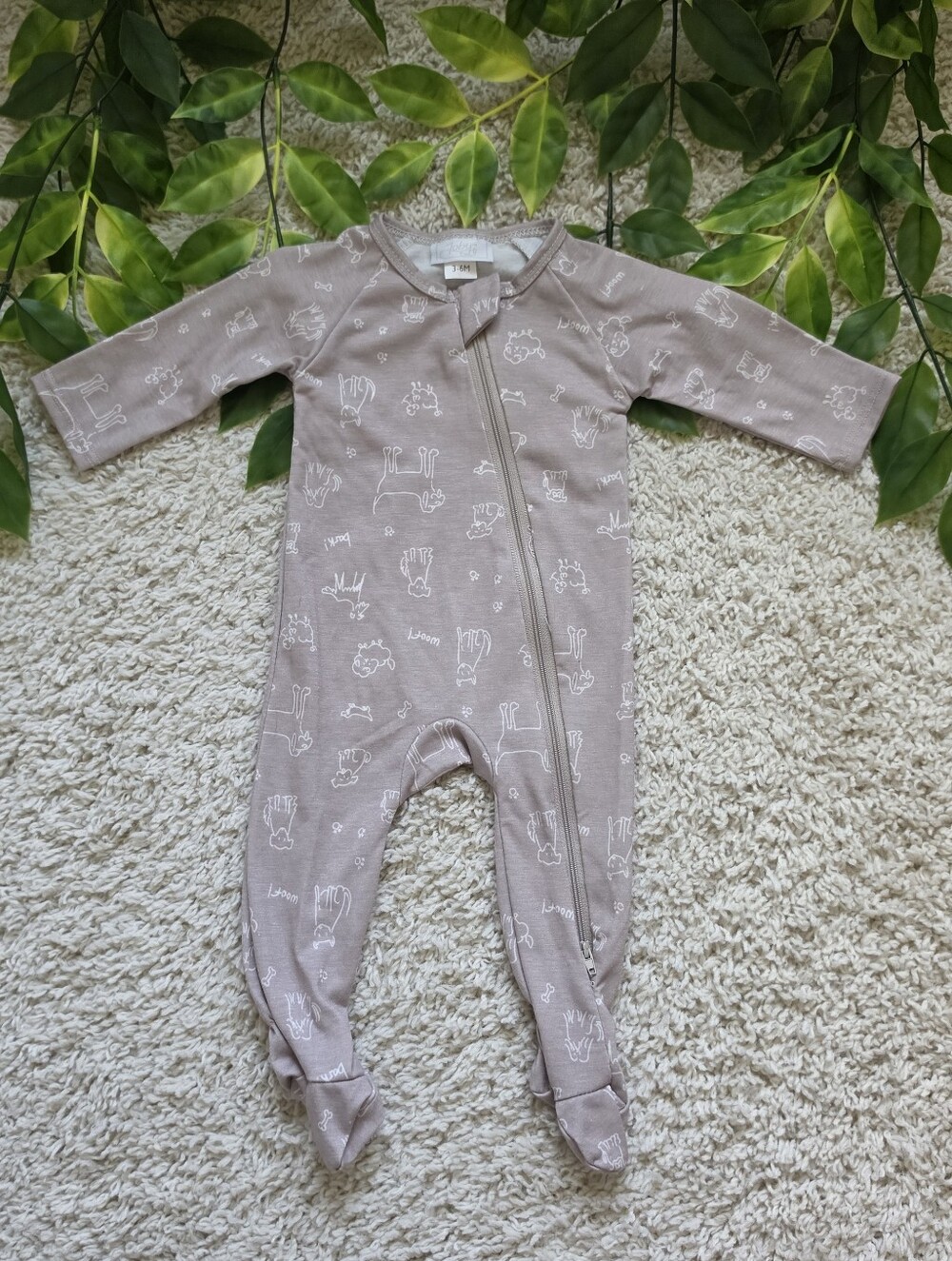 Baby Boy Light Brown Puppy Sleeper (3-6 Months)